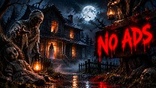 🛑 NO ADS | 2 Hours of Creepy Stories in Darkness | Soft Rain | Blood Moon Night screenshot 4