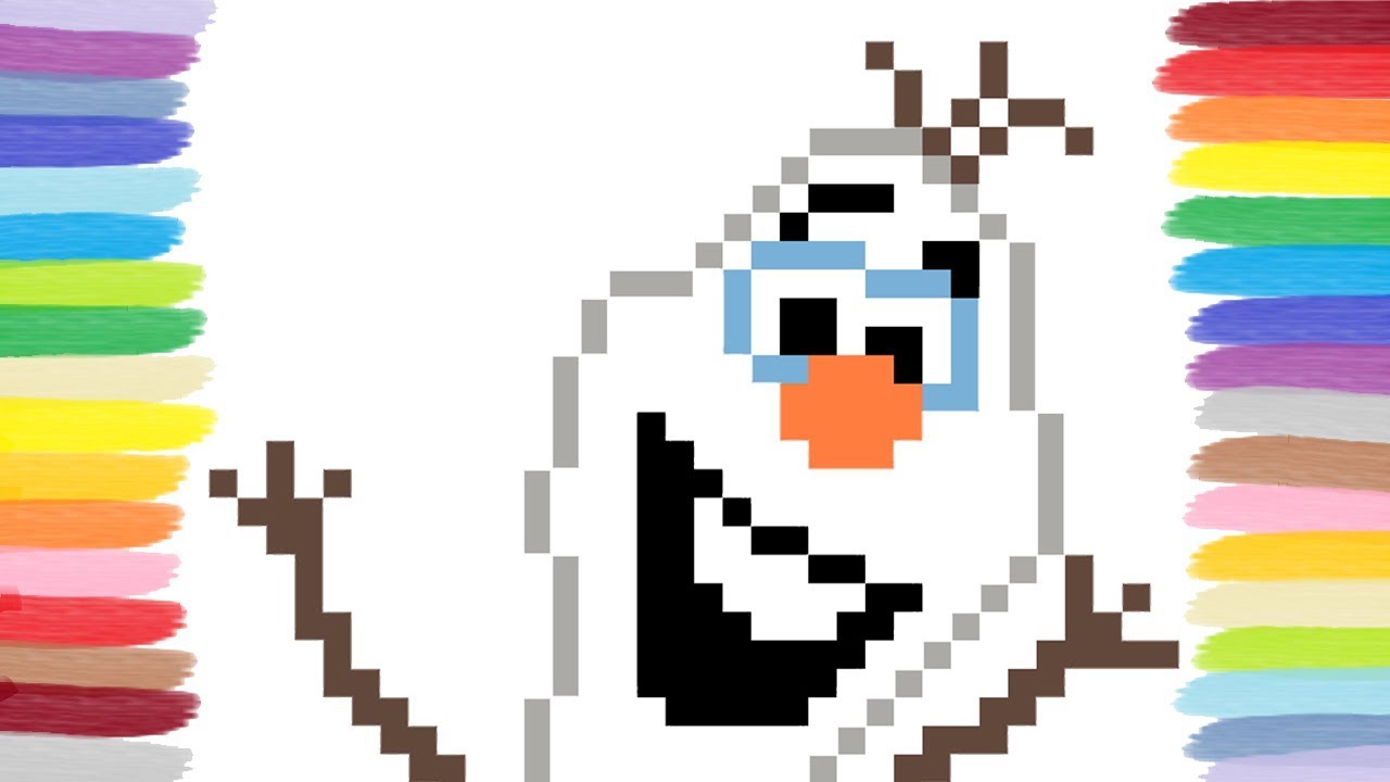 How To Draw Olaf From Frozen Pixel Art