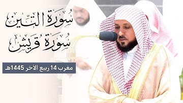 تلاوة عطـرة من الشيخ د. ماهر المعيقلي لسورتي التين وقريش صلاة المغرب ١٤ ربيع الآخر ١٤٤٥هـ