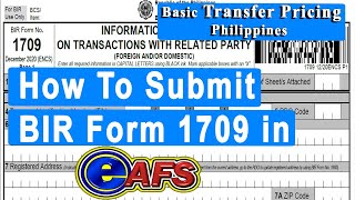 How to Submit BIR Form 1709 in eAFS