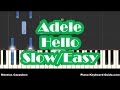 Adele Hello SLOW Easy Piano Tutorial - How To Play