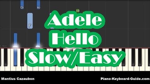 Adele Hello SLOW Easy Piano Tutorial - How To Play