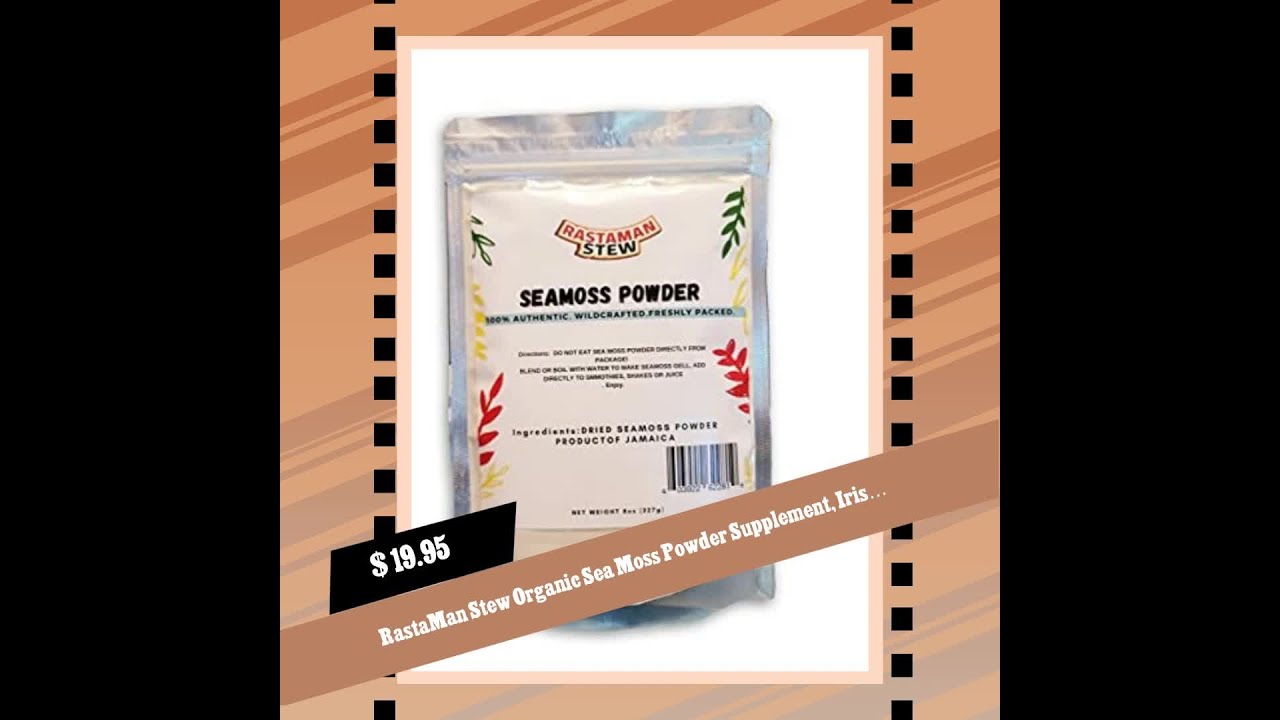 RastaMan Stew Organic Sea Moss Powder Supplement, Irish Sea Moss Gel, Vegan & Gluten-Free, Rich N...