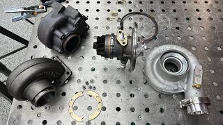 Holset Hx35w disassembly + converting from internal to external waste-gate(rear housing swap)bmw e30