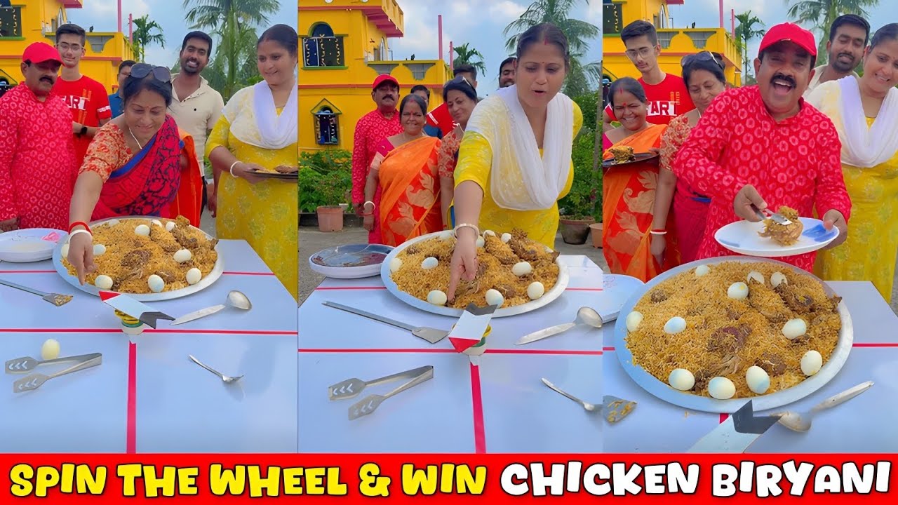 Spin The Wheel & Win Chicken Biryani Challenge 🤔| চাকা ঘুরিয়ে বিরিয়ানি খাওয়া 😛/ SK Challenge Video