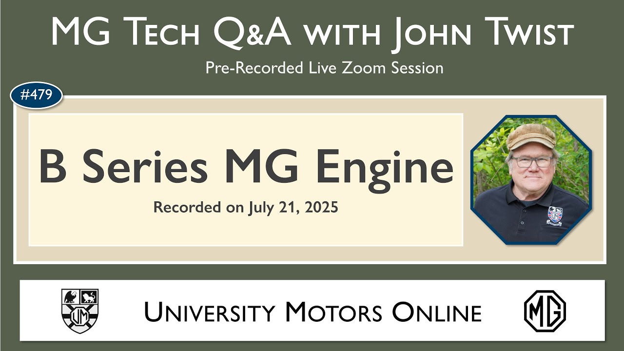 479 MG Tech | Q & A on The B Series MG Engine - YouTube