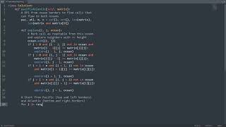 Leetcode 417. Pacific Atlantic Water Flow in Python | Python Leetcode | Python Coding Tutorial