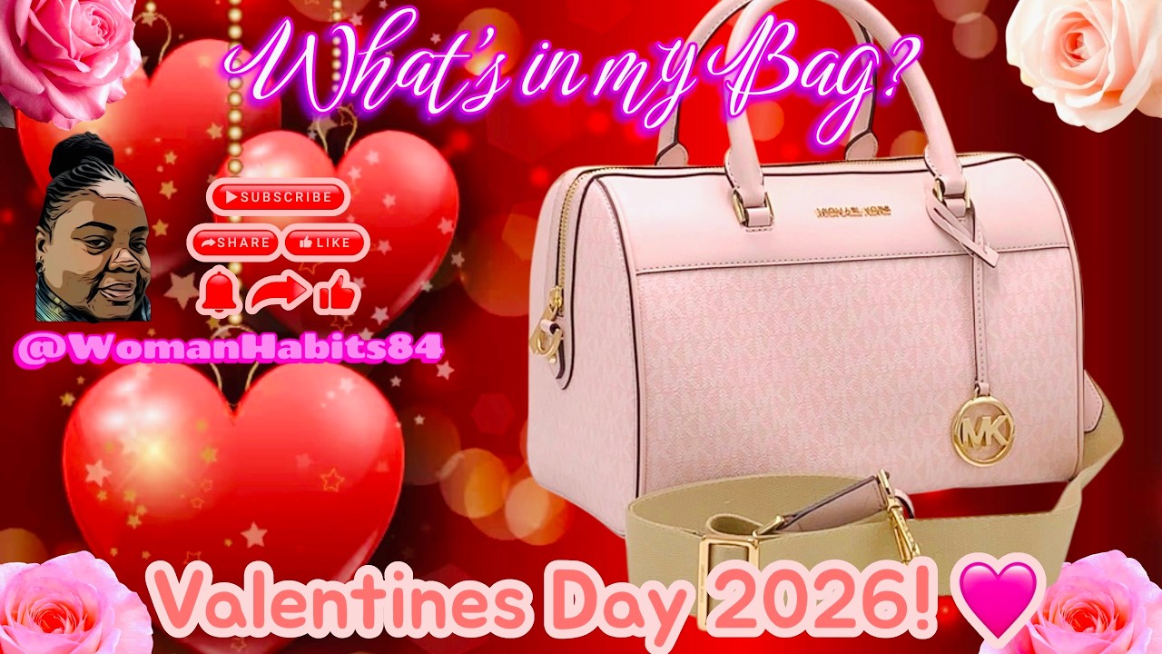 Whats in my Bag? Michael Kors Duffle Bag in Powder Blush #ValentinesDay2026!❤️🩷❤️