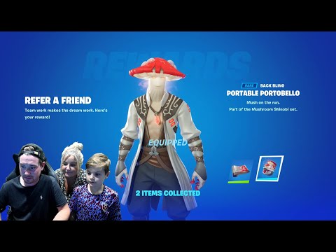 Unlocking NEW FREE Fortnite Redcap Back Bling &amp; NEW FREE Fortnite Skin Bonus Style REEF CAKE FISH