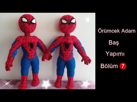 43 Cm Örümcek Adam Baş Yapımı 7.Bölüm #knitting  #spiderman