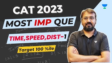 CAT 2023 Most IMP Questions | Time, Speed, Distance | Part 1 | Target 100 Percentile | Ronak Shah
