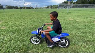 7 YEAR OLD RIDES & STARTS A YAMAHA PW50 GAS DIRTBIKE FOR THE FIRST TIME!!!