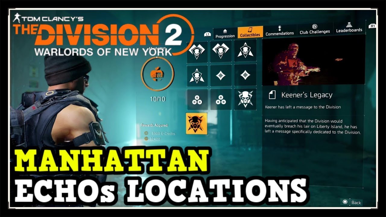 The Division 2 All Manhattan ECHOs Locations (Warlords of New York Manhattan ECHOs)