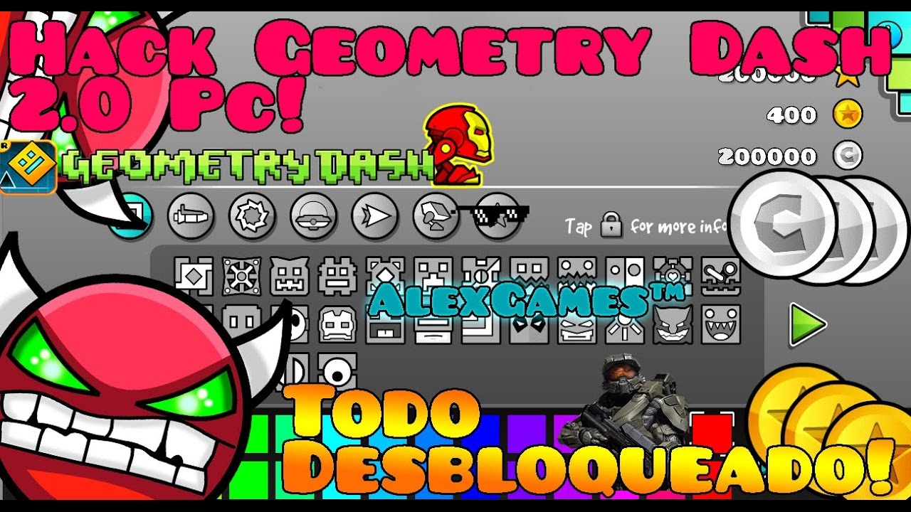Como descargar Geometry Dash 2.0 HACKEADO / Cracks Mix YouTube