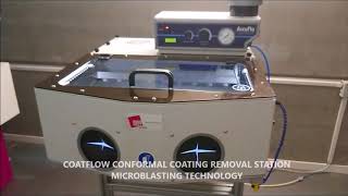 COATFLOW CONFORMAL COATING REMOVAL STATION. MICROBLASTING