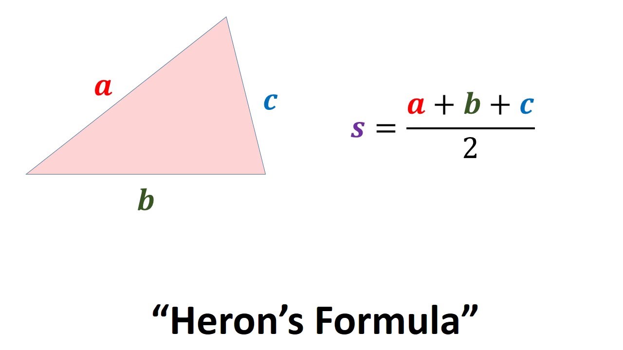 Area of SSS Triangle using Heron's Formula - YouTube