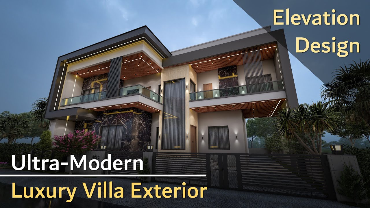 Ultra-Modern Luxury Villa Exterior | 3D Front Elevation Design | Luxury ...