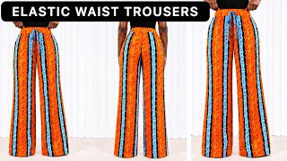 How to Cut and Sew Elastic Waist Trousers with Pockets | Step-by-Step Tutorial for Beginners