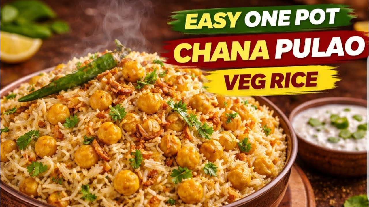 Channa Pulao Recipe 🍚 | Easy Pakistani Chole Pulao | One Pot Rice Dish