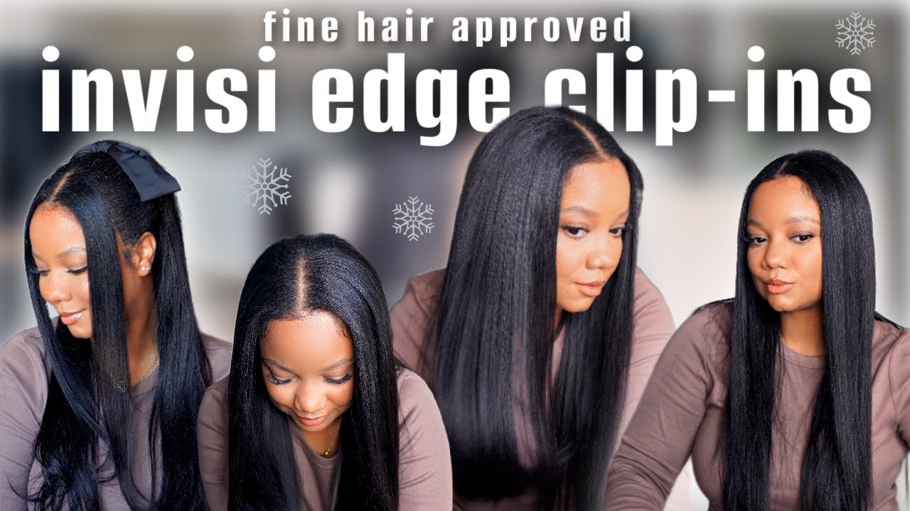 ТОНКИЕ ВОЛОСЫ? СМОТРИТЕ! 🔥 Накладные пряди Invisi Edge Yaki Clip-Ins для тонких натуральных волос...