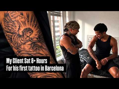 My Client Sat 8 Hours for His First Tattoo in Barcelona