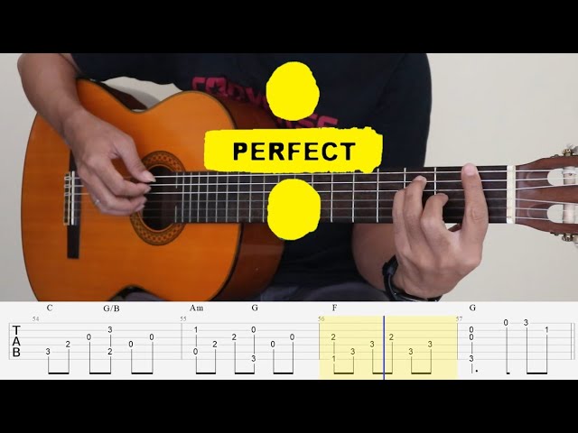 PERFECT - ED SHEERAN - Fingerstyle Guitar Tutorial TAB class=