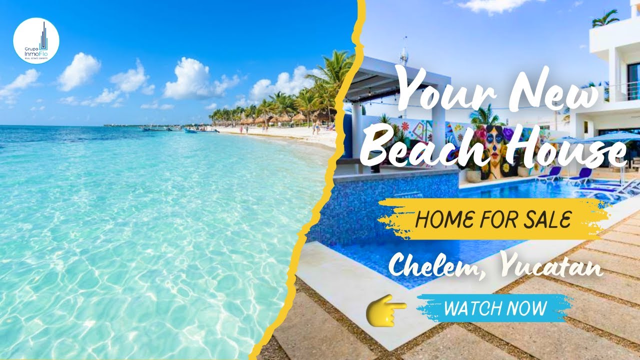 🌴 Luxurious Beachfront Property for Sale in Merida, Chelem Yucatan! 🏡