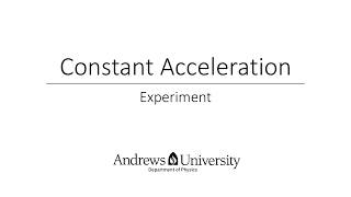 Physics Semester 1 Lab 3 (Constant Acceleration)