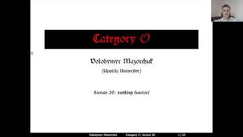 Category O. Lecture 20: twisting functors (by Walter Mazorchuk)