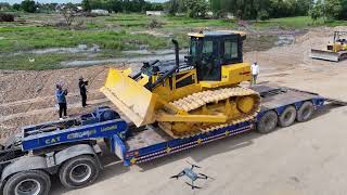 Wonderful Start! Skilled DOZER SHANTUI Working with 25.5-Ton Dump Trucks to Fill Flooded La