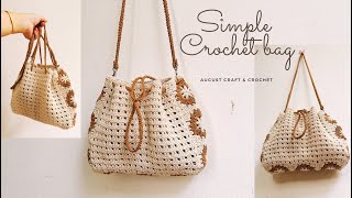 CROCHET BAG : How to crochet net bag very easy. Crochet tote bag tutorial.