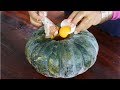 Awesome Cooking Chicken Wing With Duck Egg In Pumpkin Dilecious Cook Recipe - Eating Show No Talking