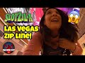Mystery Bae Does SLOTZILLA Zipline | Fremont Street Experience | Las Vegas Nevada