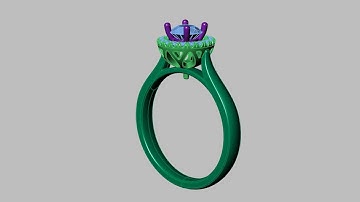 3dprint Twotone Solitaire Jewelry Ring 737  360 preview video