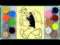 Popeye Sand Painting and coloring #sandart #sandartcollection