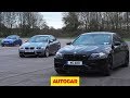 Affordable BMW M-car drag race | E92 M3 vs F10 M5 vs Birds M135i | Autocar