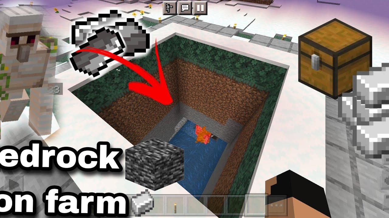 Bedrock/iron farm/easy to make/bedrock version1.19/mcpe/like/share/
