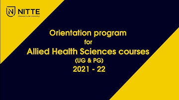 Orientation Program for Allied Health Sciences courses (UG & PG) 2021 - 22