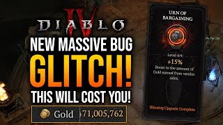 Diablo 4 - MASSIVE Gold Glitch! Game Breaking Bug! AFTER PATCH!
