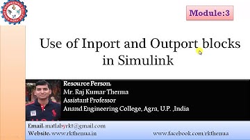 Use of Inport and Outport blocks in Simulink