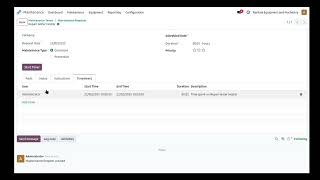 Odoo Maintenance Parts & Time Tracking | Equipment Service Management