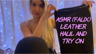 ASMR (Faux) Leather Haul & Try On (Whispered)