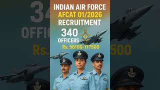 IAF AFCAT 01/2026 Recruitment – 340 Officer Posts | Apply Online | #viral #trending #shorts