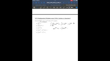 VCE Mathematical Methods 2016 Exam 2 | Section A: Question 9 #vce (VCE Methods)