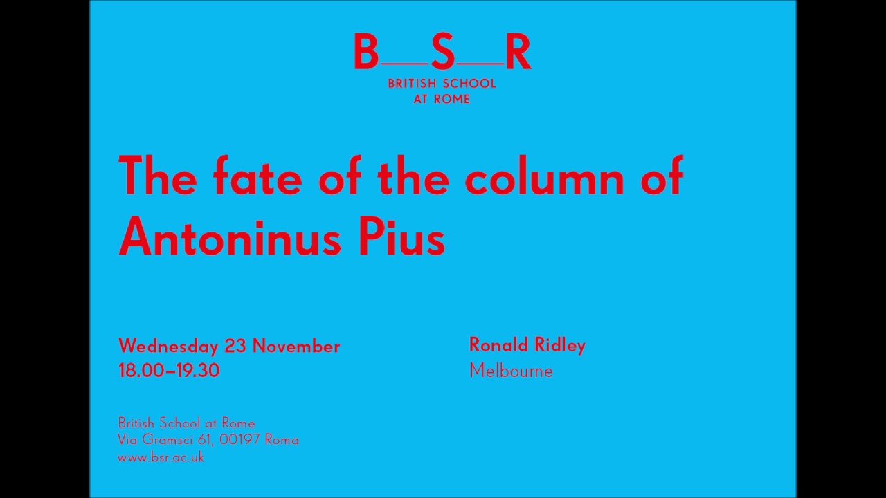 Lecture by Ron Ridley: The fate of the column of Antoninus Pius - YouTube