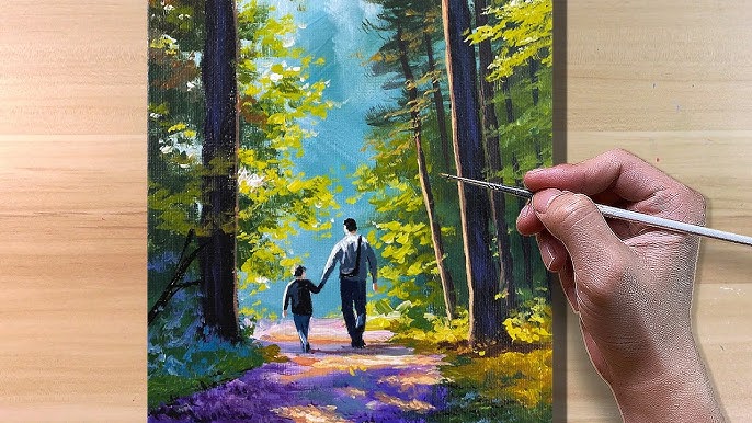 Father and Son Acrylic Painting｜Step-by-Step Painting｜Correa Art - YouTube