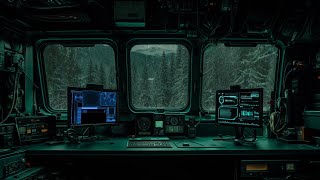 Rainy Night in a High-Tech Bunker | Sci-Fi Control Room Ambience