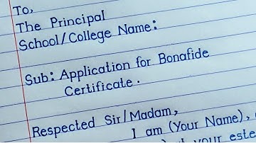 Application for Bonafide Certificate / Bonafide Certificate / Print Handwriting #MM Handwriting