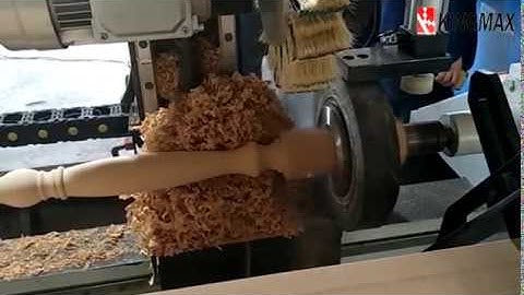 Auto feeding CNC wood lathe with sander