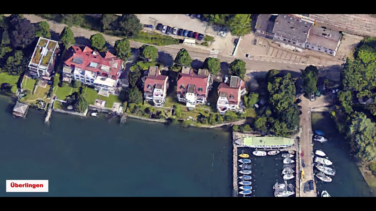 Überlingen scharfe Vergrößerung und Animation der google earth map